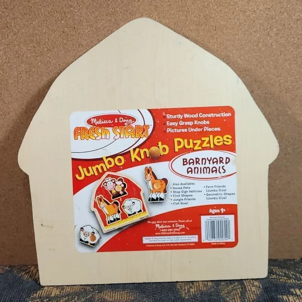 Melissa & Doug Barnyard Animals Jumbo Knob Puzzle - 3 Pieces